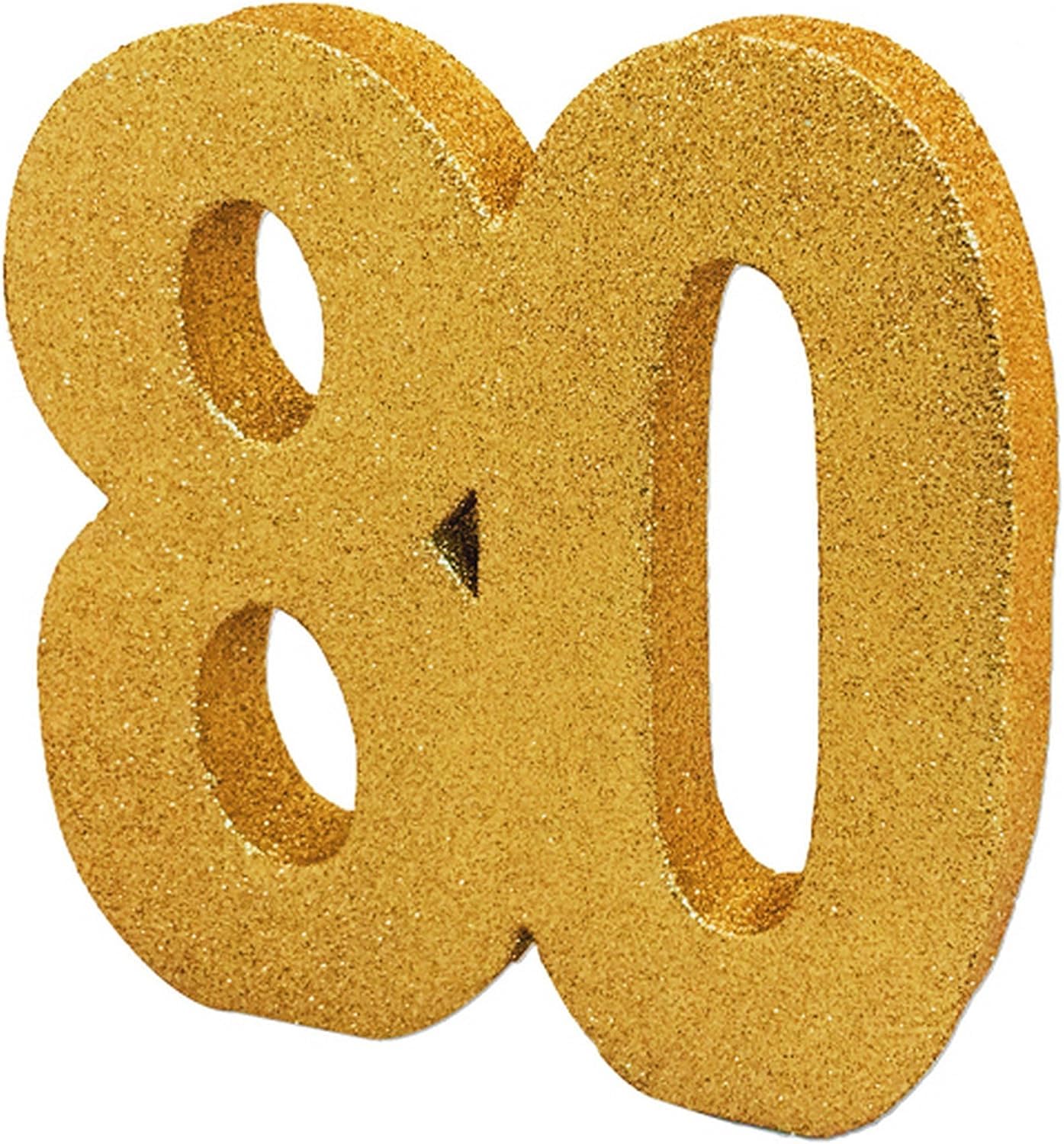 Number 80 Glitter Table Decoration Gold| Table Centrepiece | Table Decorations Centrepiece | 80th Birthday Decorations | Pack of 1 | 20cm |H109 โ image 1