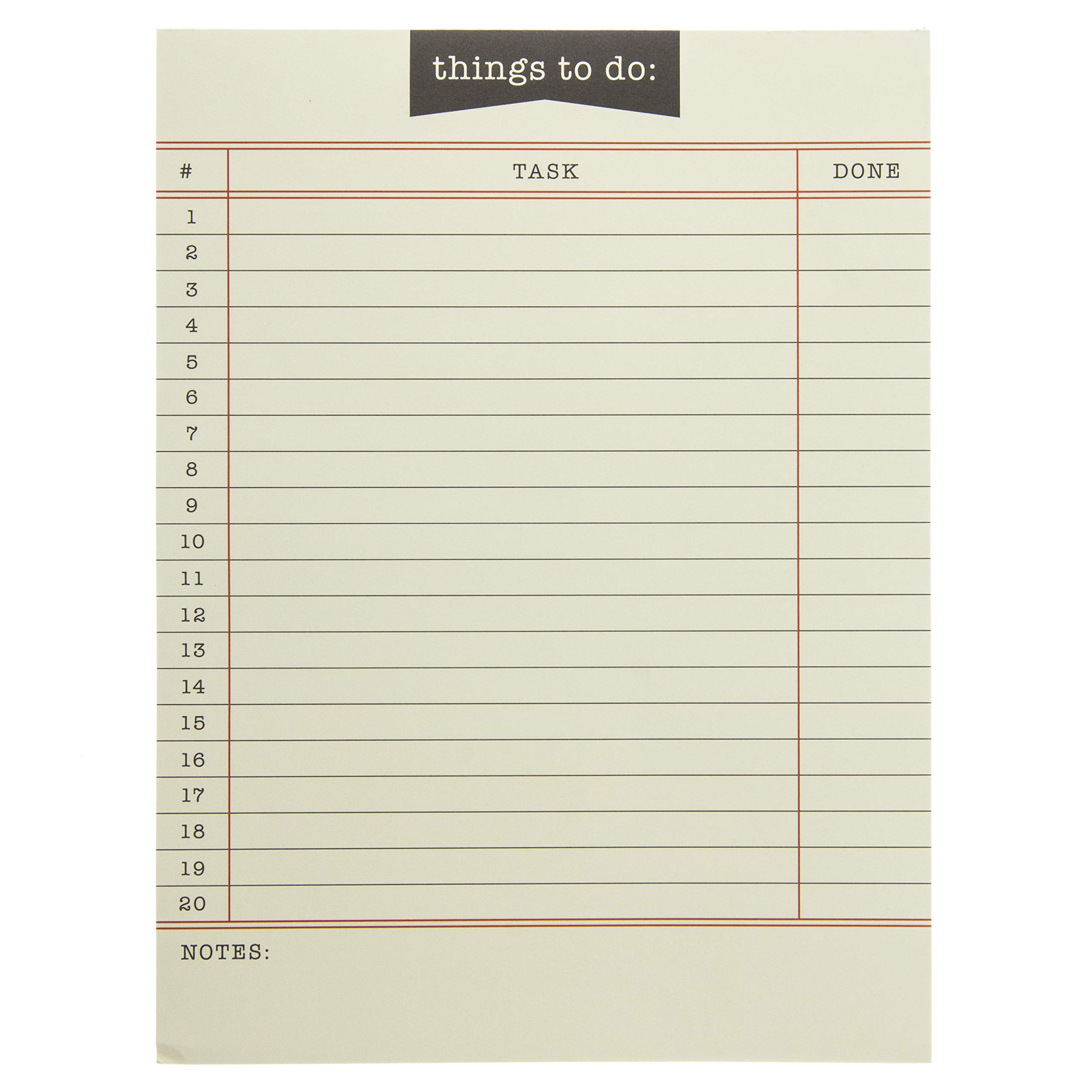 Graphique Library Card To-Do List Notepad | 150 Tear-Away Sheets | Task Planner | Daily Organizer | Memo Writing Pad | Priority Checklist | Undated | 6” x 8”