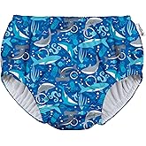 green sprouts Baby Boys' Pull-up Reusable Absorbent and Toddler Swim Diaper, Royal Blue Sharks, 3T US