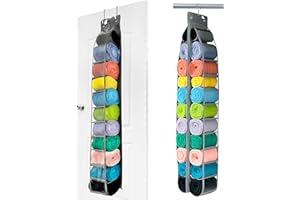 zebricolo,legging organizer, 24 spacious pockets,closet organizers and storage,2024 model, leggings organizer for closet,Heavy duty hanger,legging storage, thickened material,closet organizer,Grey