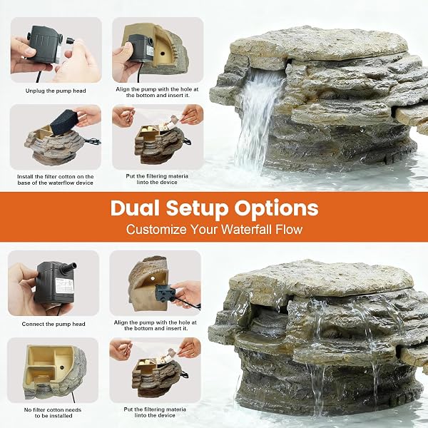 MIXJOY 130GPH TURTLE TANK FILTER, ULTRA-QUIET TURTLE FILTER WITH TURTLE BASKING PLATFORM, DETACHABLE BRIDGE FOR CLIMBING&DIVING, ADJUSTABLE FLOW, MULTI-LAYER FILTRATION, FILTER FOR TURTLE TANK, DECOR