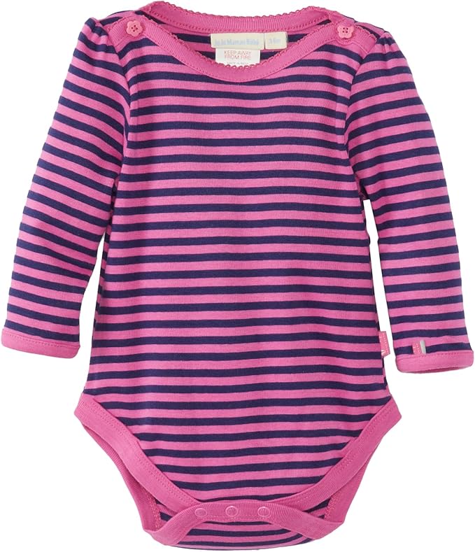Jojo Maman Bebe BabyGirls Newborn Stripe Bodysuit, Navy