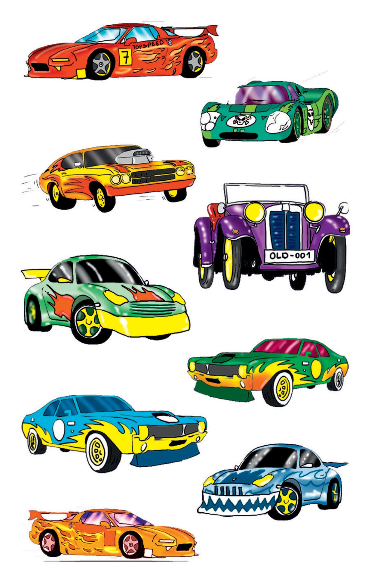 Avery Zweckform 53198 Children Sticker, 63 Paper Material Cars