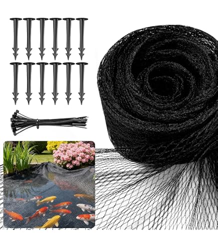 SUNSHORE Pond Netting Kit 15FTx20FT fine and Durable mesh Heavy Duty Pool Pond Cover Net Mesh for Leaves Anti Bird Net