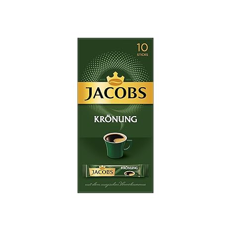 JACOBS Krönung Löskaffee Sticks, 10 Instantkaffee Getränke, 18 g