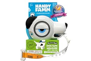 Handy Famm Spot The Dog 4-in-1 Kids Tape Measure with Adjustable Level Eye, Angle Finder & Eraser Ears – Montessori STEM Learning Tool for Children Ages 3+, Educational Construction Toy