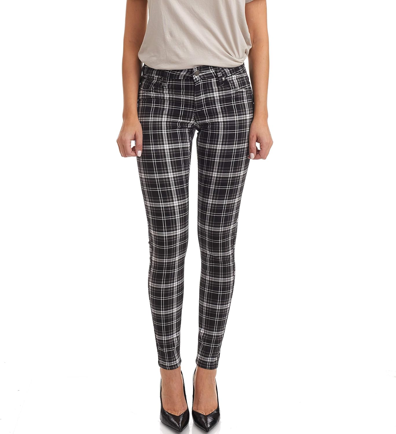 tartan plaid skinny pants