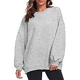 Oversized Sweatshirt for Women Crew Neck Fleece Sweatshirt Casual Long Sleeve Pullover Tops Trendy Clothes