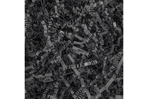 Caleihd Crinkle Cut Paper Shred Packing Grass Cushion Paper Streamer for Christmas Wedding Birthday Bridesmaid Engagement Craft Gift Boxes Bags Basket Filler Decoration 4.5oz Black