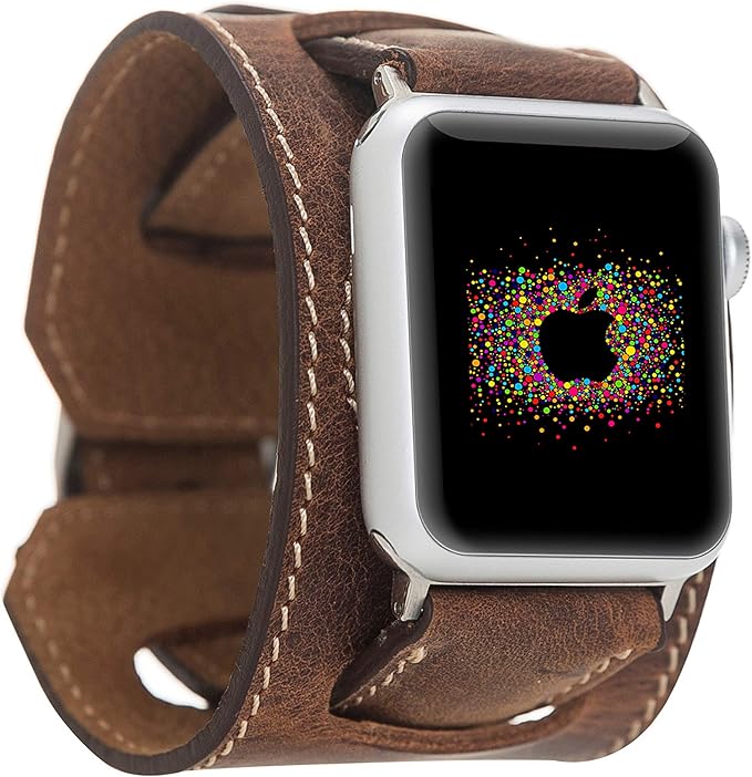 Gazelle - Correa de Piel Compatible con Apple Watch Series 4 3 2 1 (44 mm, 42 mm, 40 mm, 38 mm)