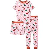PATPAT Bamboo Viscose Pajamas Sets for Boys Girls Kids Toddler, 3 Pack Shorts & Pants Sleepers, Ultra-soft Snug Fit Pjs 2-12Y