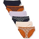 Amazon Essentials Women's Cotton Bikini Brief Underwear (Available in Plus Size), Pack of