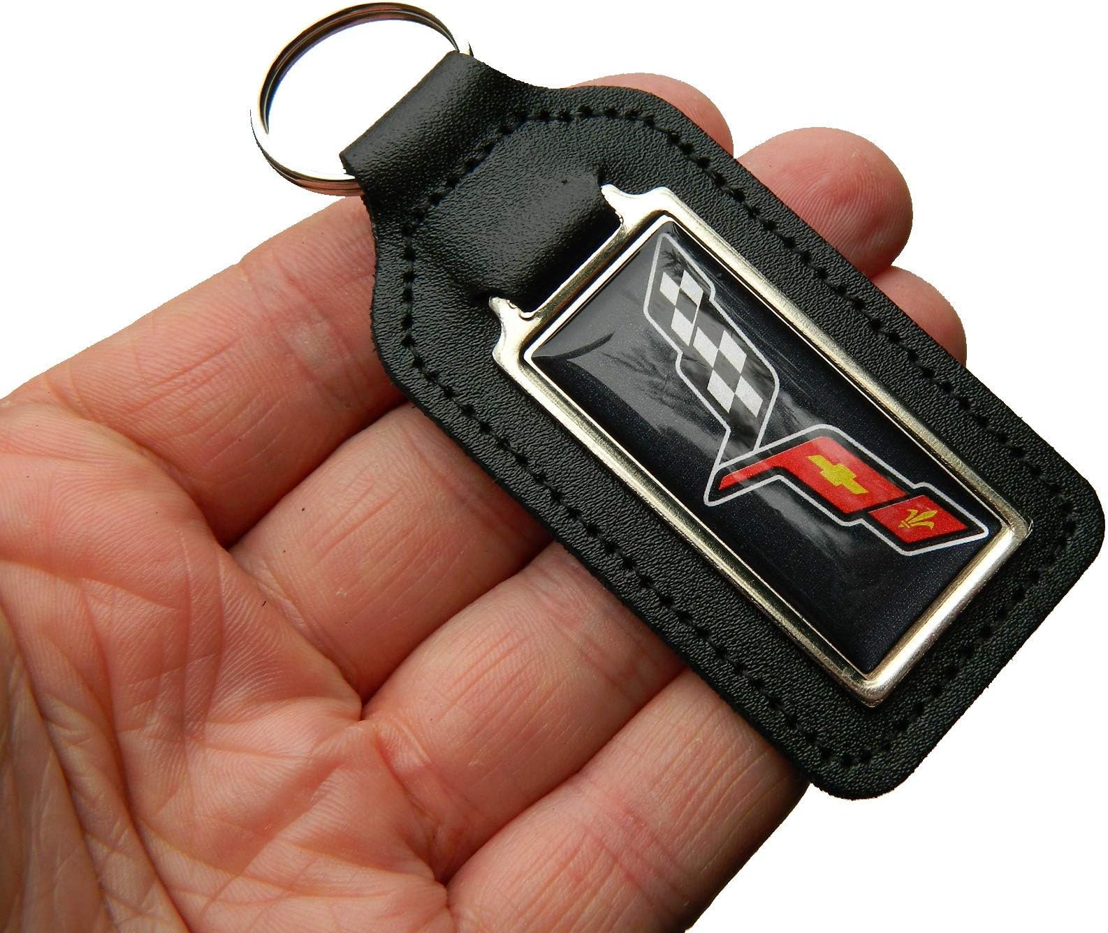 Real Leather Key Chain, Leather Key Ring, Medallion Key Chain, Birthday Gift