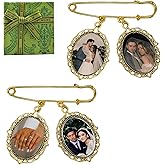 Wedding Bouquet Photo Charm Bouquet Charms for Wedding Memory Bridal Lacy Oval Bridal Angel Charm Double Pendant Style Memorial Photo Charm You Are Always in My Heart Charm Pin with Photo Resizer