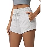 ODODOS Women's Sweat Shorts with Pockets Cotton French Terry Drawstring Summer Workout Casual Lounge Shorts