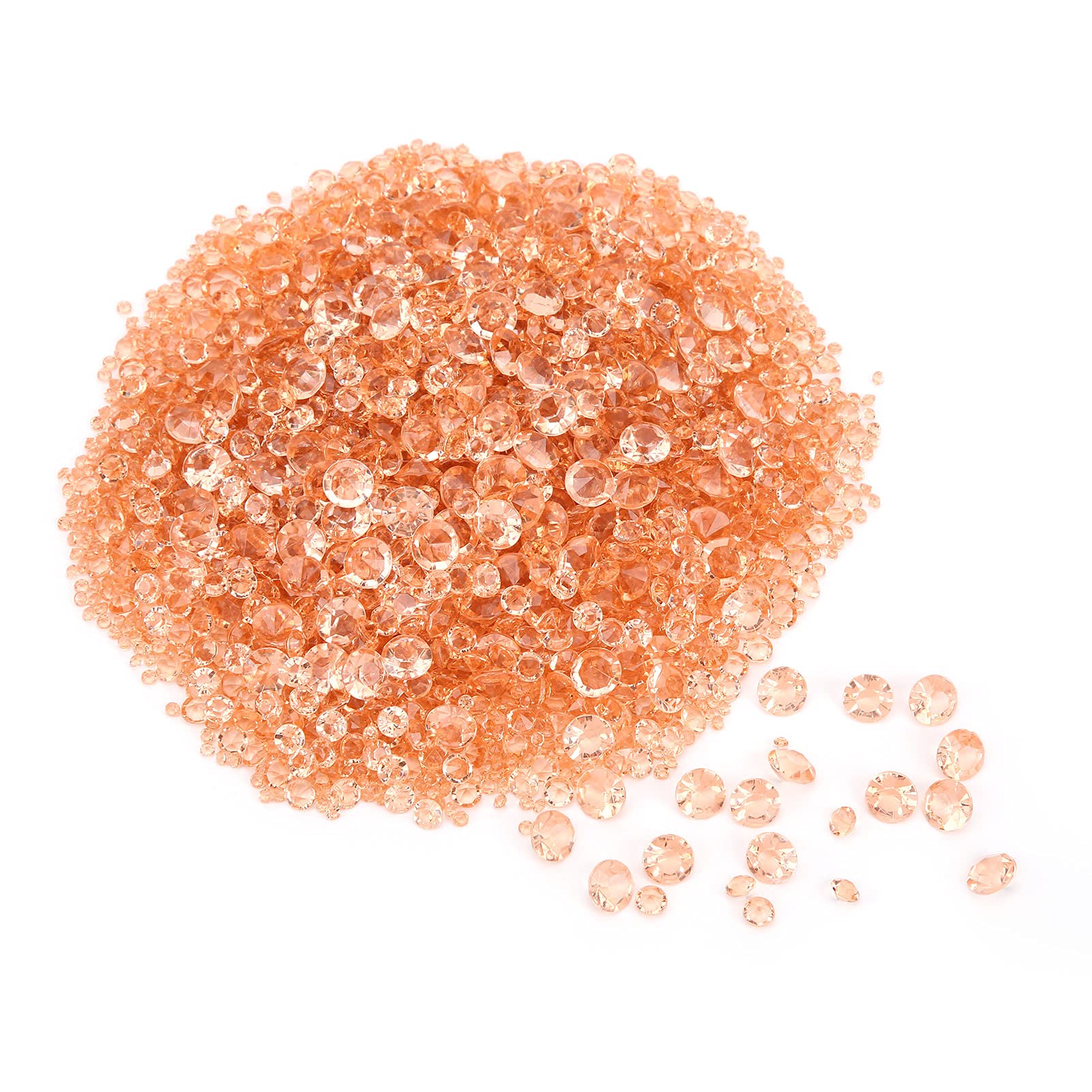 Acrylic Rhinestones, 4000Pcs 3/6/10mm Mixed Round Crystal Hotfix Rhinestone Gems for DIY Jewelry Wedding Decorating (Rose Gold)