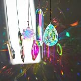 H&D Hyaline & Dora 3PCS Crystal Rainbow Suncatcher, K9 Glass Prism Decor view 2