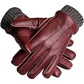 Premium Quality Lambskin Leather Winter Warm Driving Trekking Biking Cycling Gloves (Large)