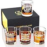Hyglazelle Daddy's Sippy Cup Whiskey Glass with Luxury Box, Fathers Day Birthday Gifts Funny Unique Gift for New Dad, Father, Husband from Kids Wife, 10oz Whiskey Rock Glass