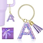 MOYOHIM Letter Charm for Stanley Cup, 1PCS Purple Tumbler Accessories Charm for Handle, Initial Charm for Girls Women