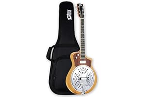 Gosila 6-String Electric Resonator Guitar Solid Paulownia Top & Body, Okoume Neck, Purple Heart Fingerboard, HH Ceramic Pickups, 635mm Scale, Matte Finish, Phosphor Bronze Strings