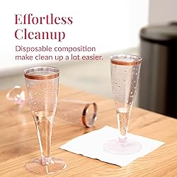 Prestee Set of 24 Plastic Champagne Flutes