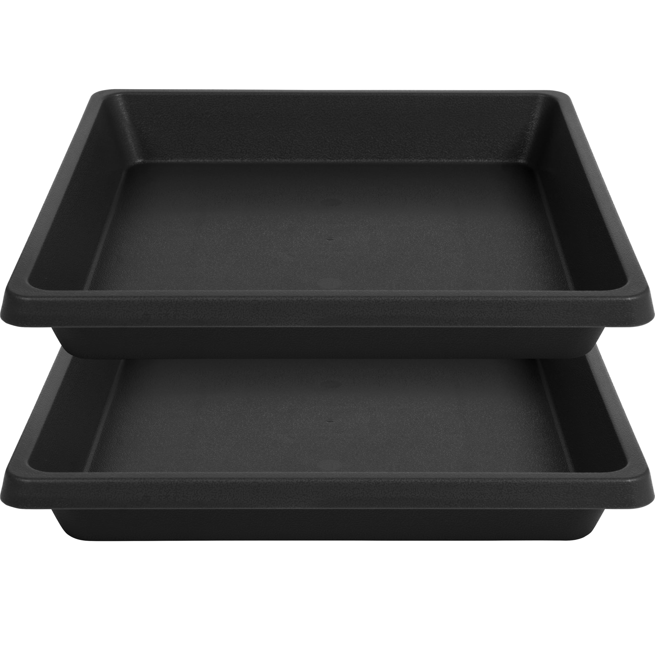 Photo 1 of 14 Inch 2 Pack Square Plant Saucer, Durable Plastic Plant Trays for Pots-Indoor Outdoor, Durable and Thicker Large Plant Drip Trays, 6 8 10 12 13 16 18 20 Flower Planter Saucers for Potted Plants