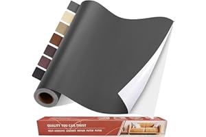 YIKDA Self Adhesive Leather Repair Patch Kit, 31.5 in x 16 in Large Vinyl Leather Repair Tape for Furniture, Car Seat, Couch, Sofa, Chair Dark Grey