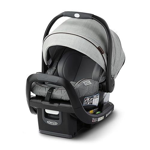 Graco Premier SnugRide SnugFit XT Infant Car Seat, Anti Rebound Bar for Extra Safety, SnugLock Easy Install, Privacy Drape, Storage Pocket, Baby Car Seat, Midtown