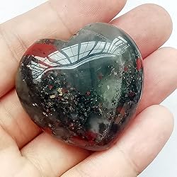 Bacatgem 1 Pcs Natural African Bloodstone Palm