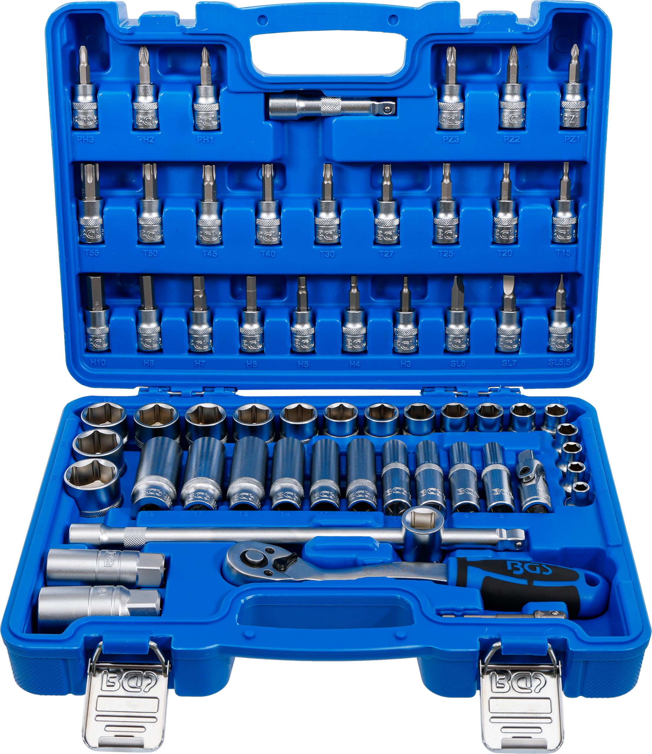 BGS 2218 | Socket Set, Hexagon | 10 mm (3/8") Drive | 61 pcs.