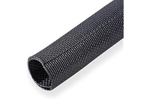 BUYUNEED Black Braided Cable Management Sleeves Wire Loom Tubing Cord Protector Self-Wrapping (1/2"-30Feet)