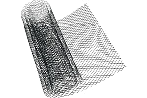 Modengzhe 40 x 13 inch Car Grill Mesh Sheet, Black Painted Aluminum Alloy Multifunctional Grille Mesh Roll, 8 x 16 mm Rhombic-Shape Grids