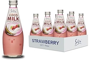 Savia - Coconut Milk Drink, Quality Coconut-Based Beverage, Made with Real Coconut Pulp & Natural, Delicious & Refreshing, Vegetarian, Gluten-Free(9.8oz, 12-Pack) (Strawberry)