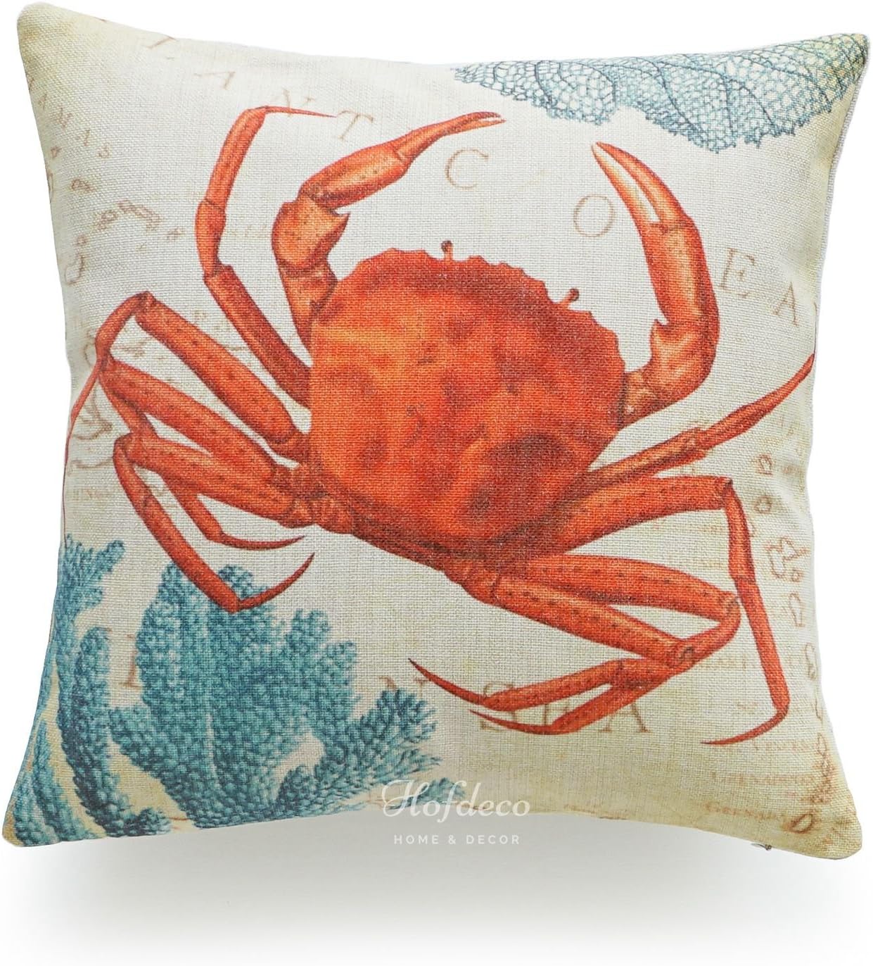Itfro Federa Cuscino 45x45 Cm In Cotone E Lino Con Ananas E Cane – Blu, Stampa Solo Fronte - 4