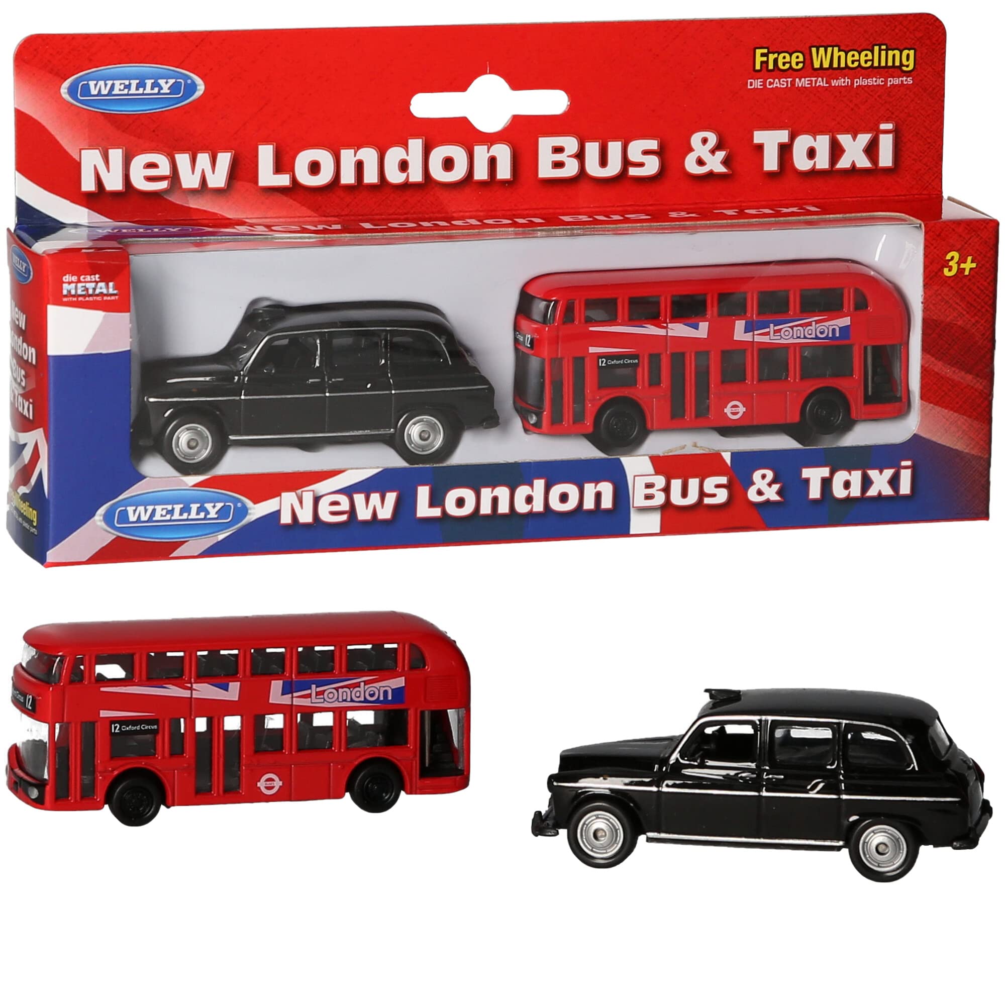 Welly DC NEW LONDON BUS & TAXI 8CM