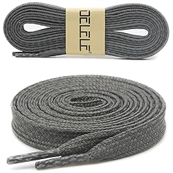 DELELE 2 Pairs Reflective Shoelace Flat Dark Gray