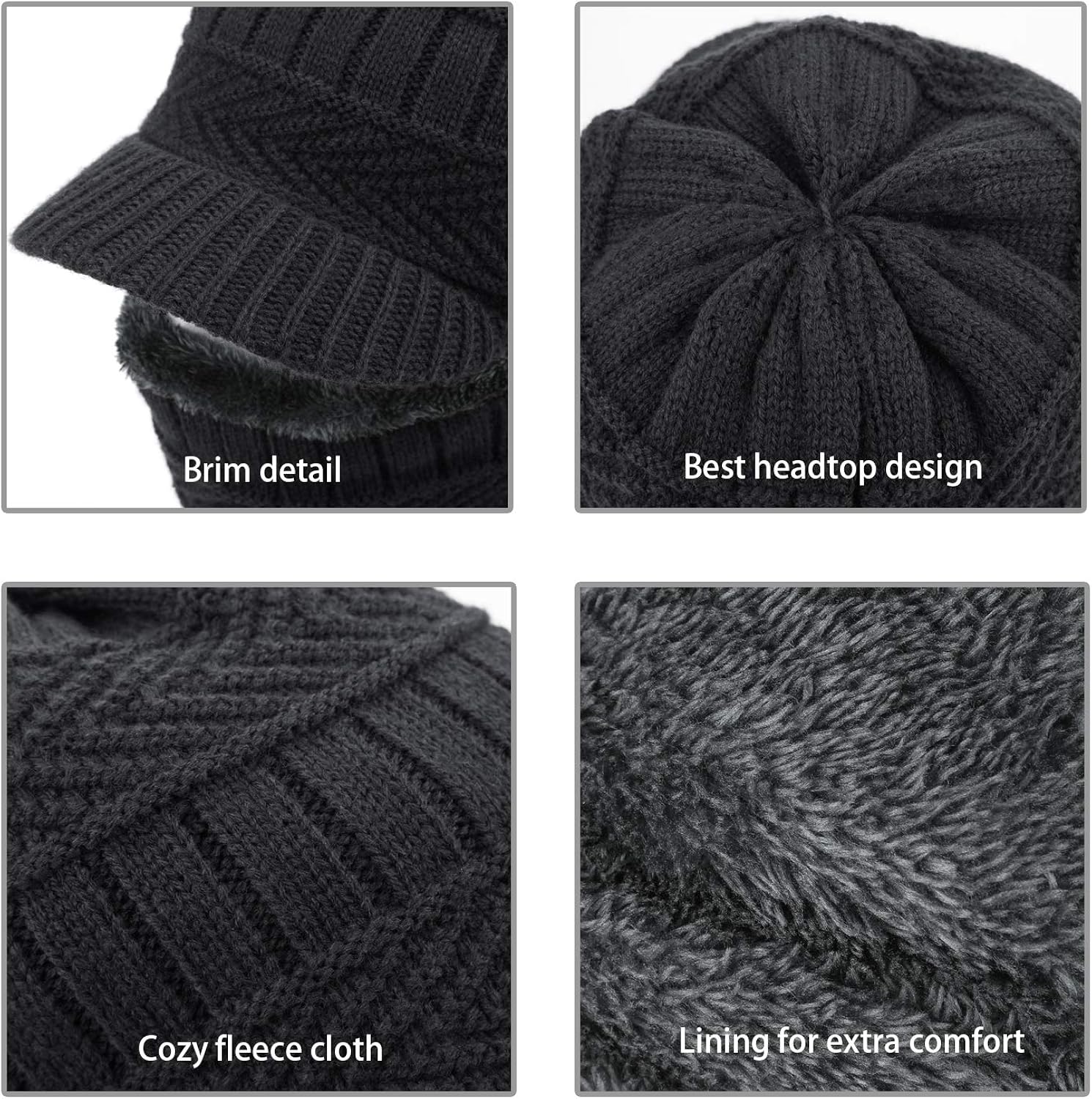 TAGVO Winter Unisex Knitted Balaclava Face Mask Cover Thick Warm Fleece Lining Beanies Hat Elastic Neck Warmer, Windproof Thermal Skiing Mask for Adults Outdoor Sports at  Women’s Clothing store