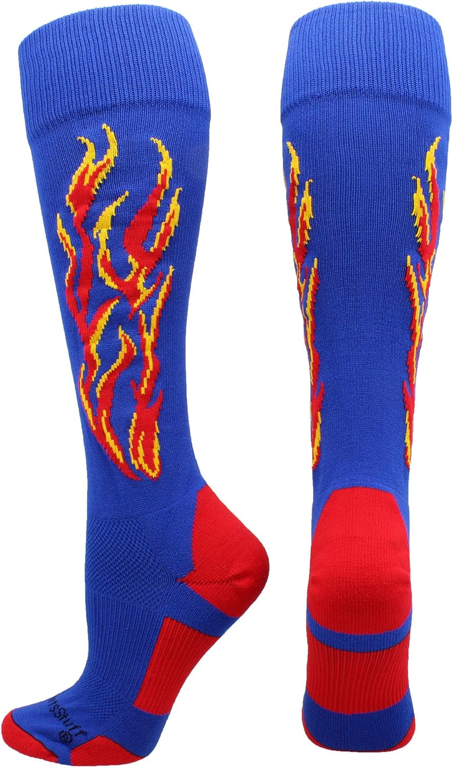 MadSportsStuff Flame Soccer Style Over The Calf Athletic Socks (Multiple Colors) : Clothing
