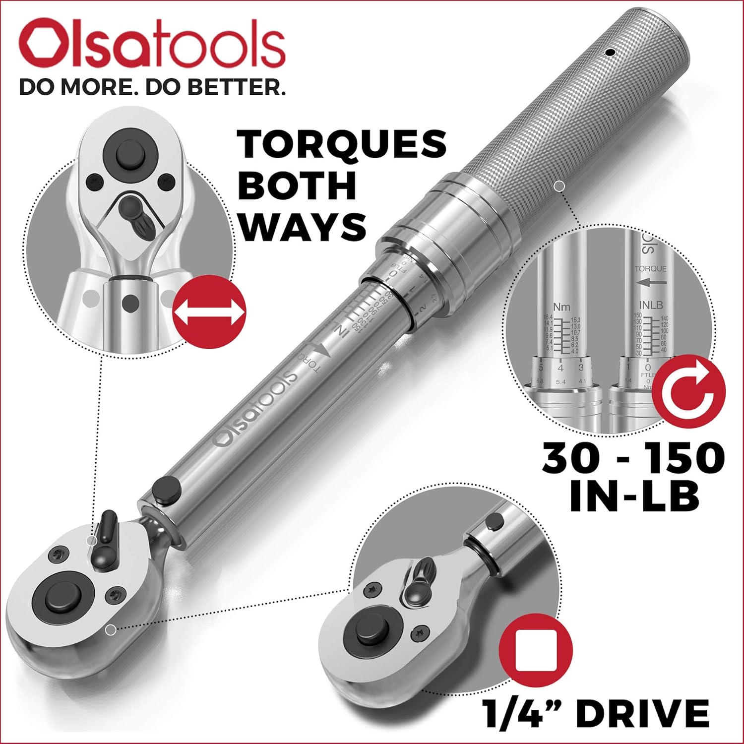 ±3 Torque Accuracy Clockwise and CounterClockwise Olsa Tools Click