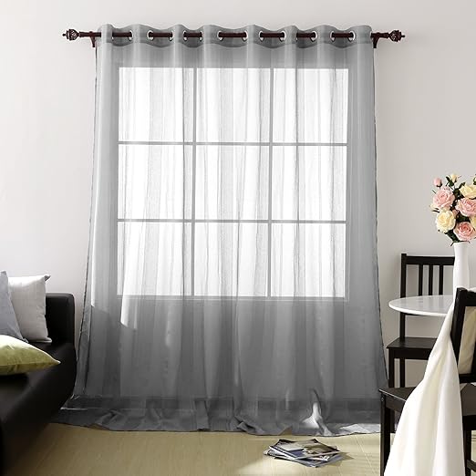Amazon Com Deconovo Linen Look Grommet Stripe Extra Width Panel