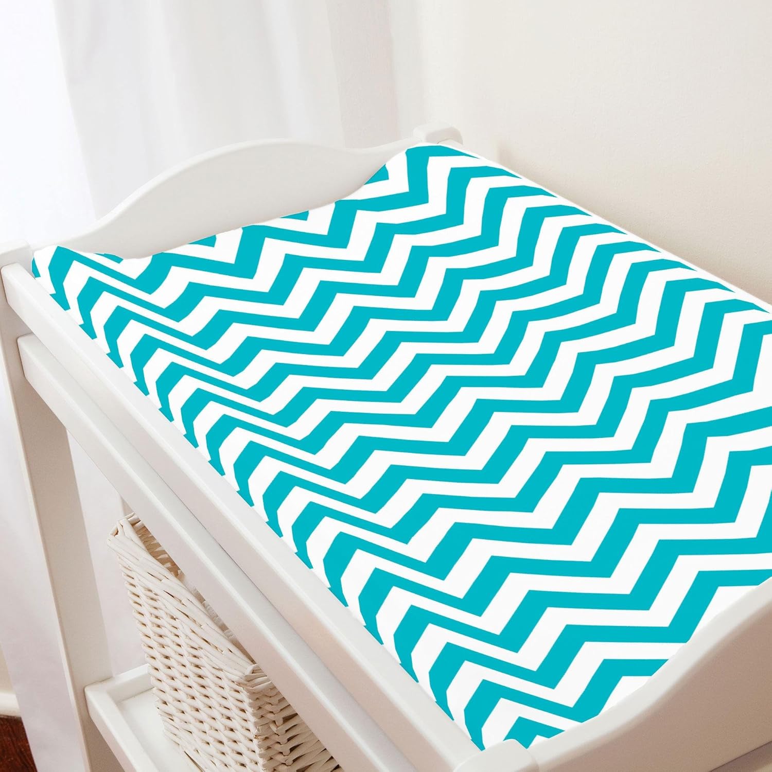 teal changing pad cover