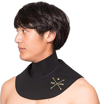 Amazon Fellow ネックインナー サーフインナー ウェットスーツ 寒冷地仕様 2ｍｍ ウェット サーフィン 首 保温 防寒 保温インナー メタルスキン 速乾 真冬用 ウエットスーツ セミドライスーツ インナー ダイビング Sup Black S Fellow サーフィン ボディボード