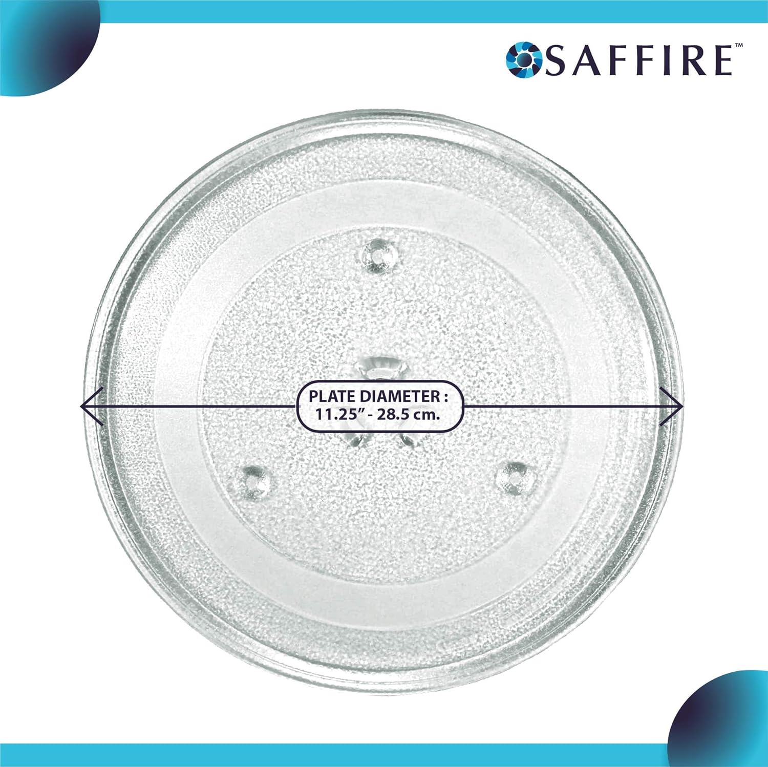 Saffire 11.25" – 11 1/4 Glass Microwave Turntable Plate – Compatible Replacement for GE WB49X10097, Magic Chef 203500, Samsung DE74-20102D: Home Improvement