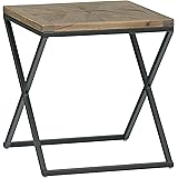 Amazon Brand – Rivet Industrial Mango-Topped Side Table, 19.61"W