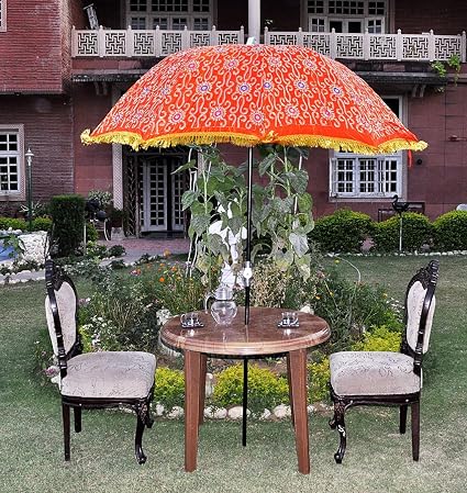 Lal Haveli Indoor Outdoor Embroidered Patio Garden Umbrella Decorations 52 X 72 Inches Amazon In Electronics