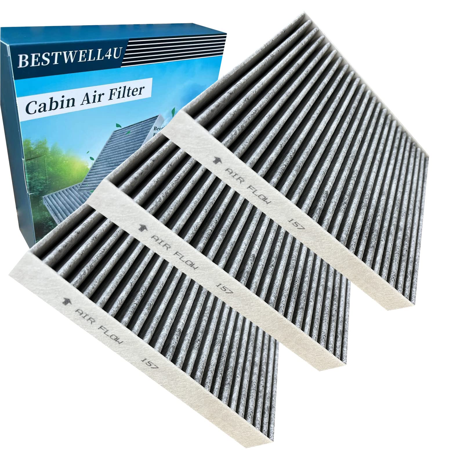 Photo 1 of 3 Pack Cabin Air Filter for Toyota/Lexus/Mazda,Replacement for 87139-0E040,87139-0E040,TK48-61-J6X