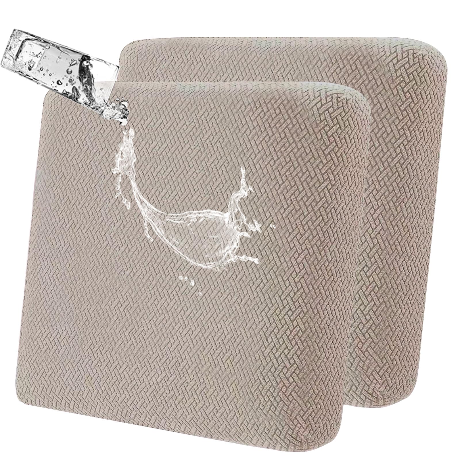 SHANNA Seat Cushion Sofa Cover: 2 Seater Waterproof Couch Cushion Slipcovers Add Thick Outdoor Cushion Couch Slipcover Pet Friendly Furniture Protector for Couch (Khaki)