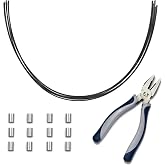 TetherTies Cable Organization, DIY Tether Kit - Customizable Cable Tethers for Computers, Adapters &amp; Dongles - Easy Self Installation Tether Cables with Free Crimping Tool (Black 5 Pk, 12 inch)