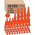 Innconee Hydraulic Oil Service Plugs Large Medium Small Sizes Multi Pack Rubber Drip Proof Hose Plugs Industrial Hydraulic Kit for Irrigation, 3 Sizes (56 Pcs,Orange)
